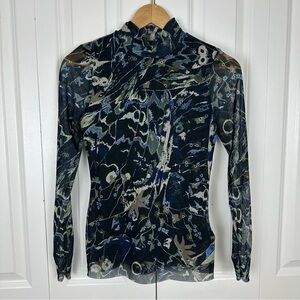 Ted Baker Rechel Printed Mesh Turtleneck